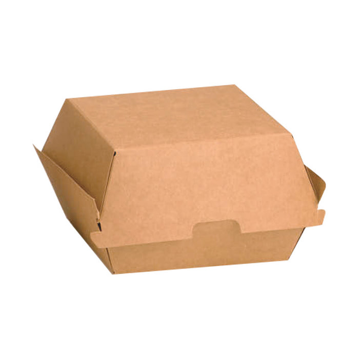 Caja de cartón kraft para hamburguesas 110x100mm A80mm - 75Uds
