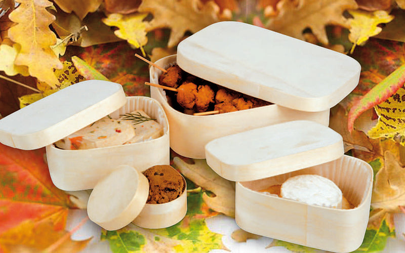 Caja de madera rectangular con tapa 240ml 110x80mm A55mm - 10Uds