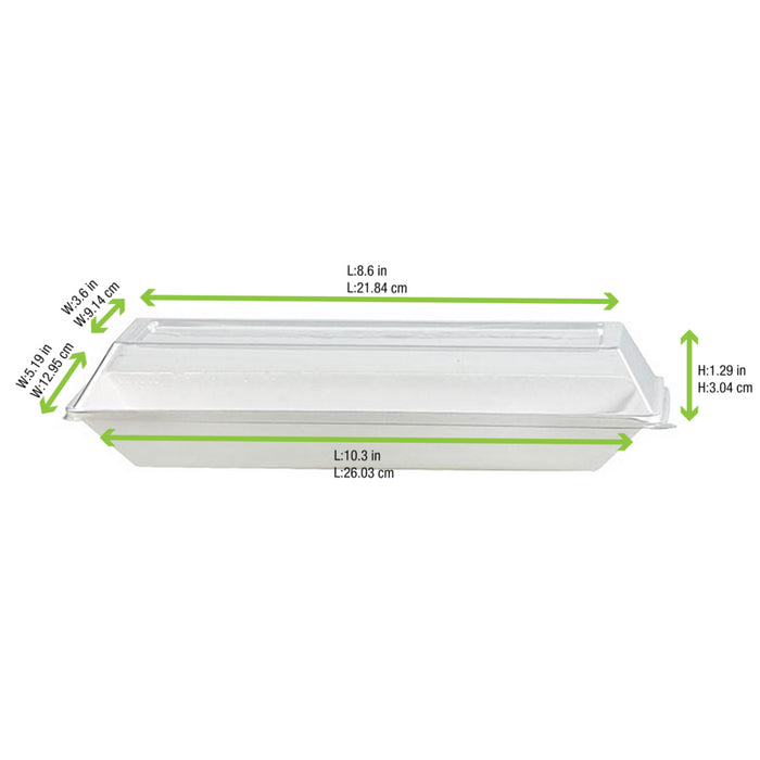 Tapa cúpula rectangular blanca PET para 210ECOD2614 262x132mm A33mm - 50Uds