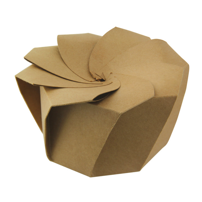 Caja de Cartón Kraft Cerrable con Plegado Origami 650ml A80mm - 100Uds