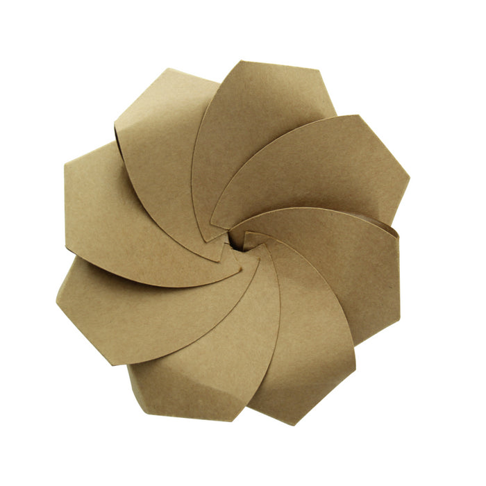 Caja de Cartón Kraft Cerrable con Plegado Origami 650ml A80mm - 100Uds