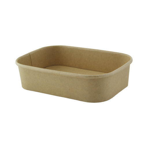Bandeja kraft rectangular Recaty laminado PP 500ml 170x120mm A45mm - 25Uds