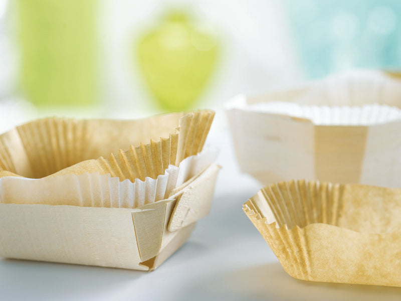 Molde de cocción rectangular exterior de madera y molde de papel interior 1200ml 265x115mm A70mm - 20Uds