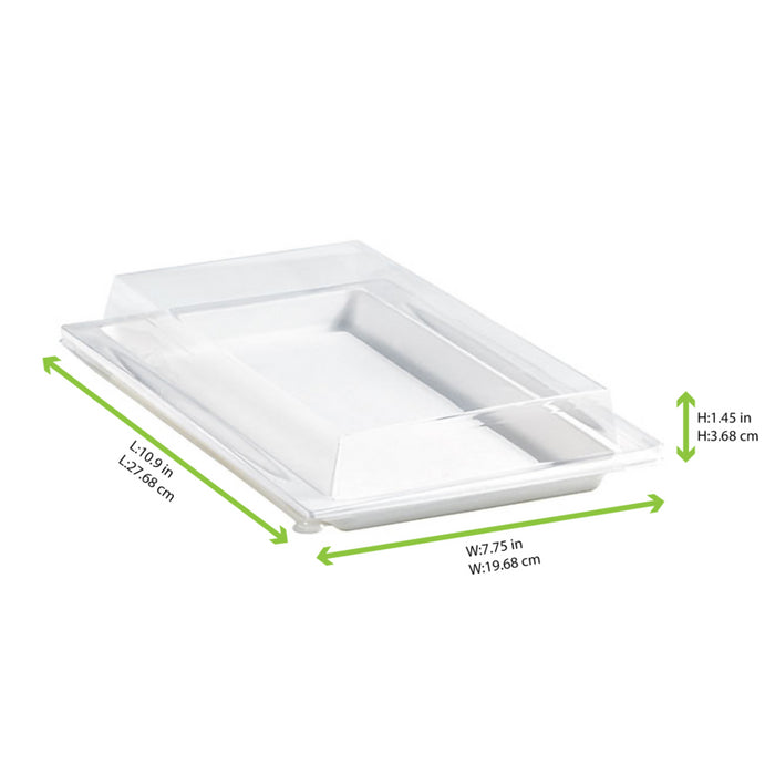 Tapa plana transparente PET 272x193mm A33mm - 100Uds