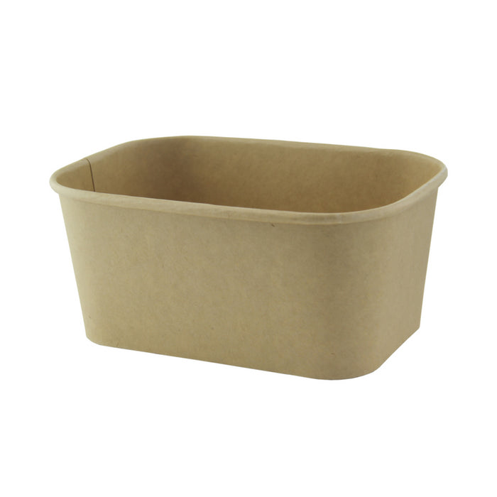 Bandeja kraft rectangular Recaty laminado PP 1000ml 170x120mm A75mm - 25Uds