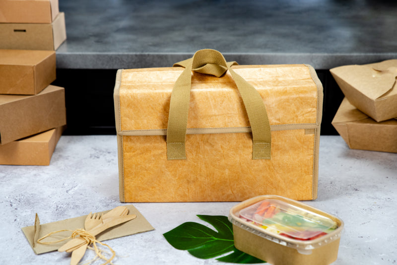 Bandeja kraft rectangular Recaty laminado PP 1000ml 170x120mm A75mm - 25Uds