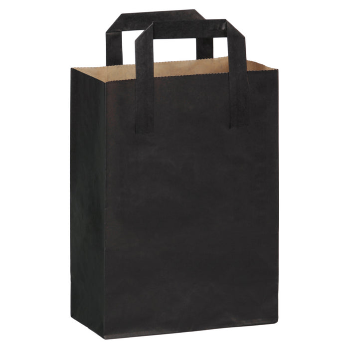 Bolsa papel kraft exterior negro reciclado 180x85mm A230mm - 500Uds