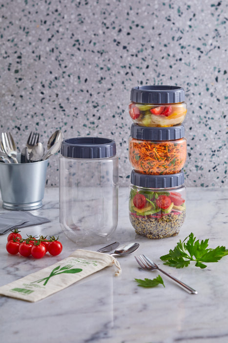 Tarro Bokolock PET reutilizable con tapa con clip, apilable 430ml A75mm - 36Uds