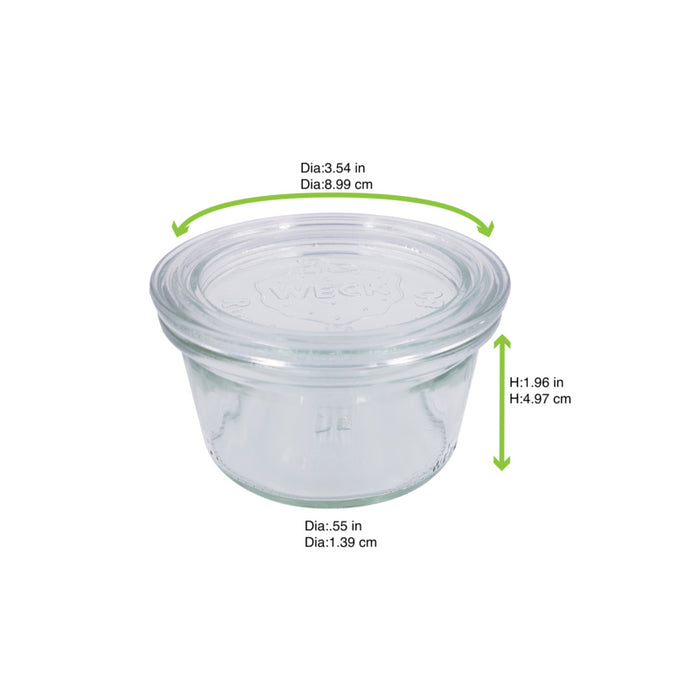 Tarro Bokocook de cristal WECK con tapa de cristal 165ml A50mm - 12Uds