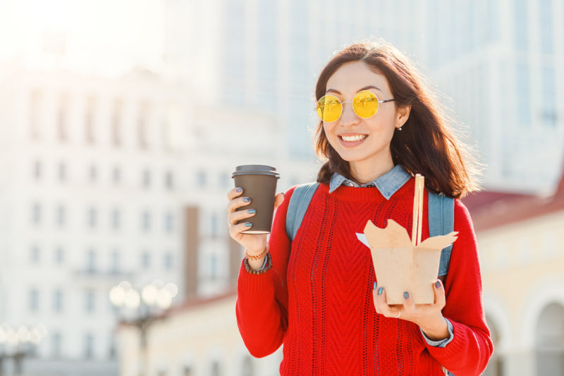 Caja redonda de cartón kraft con cierre ranura 1000ml 100x90mm A120mm - 25Uds