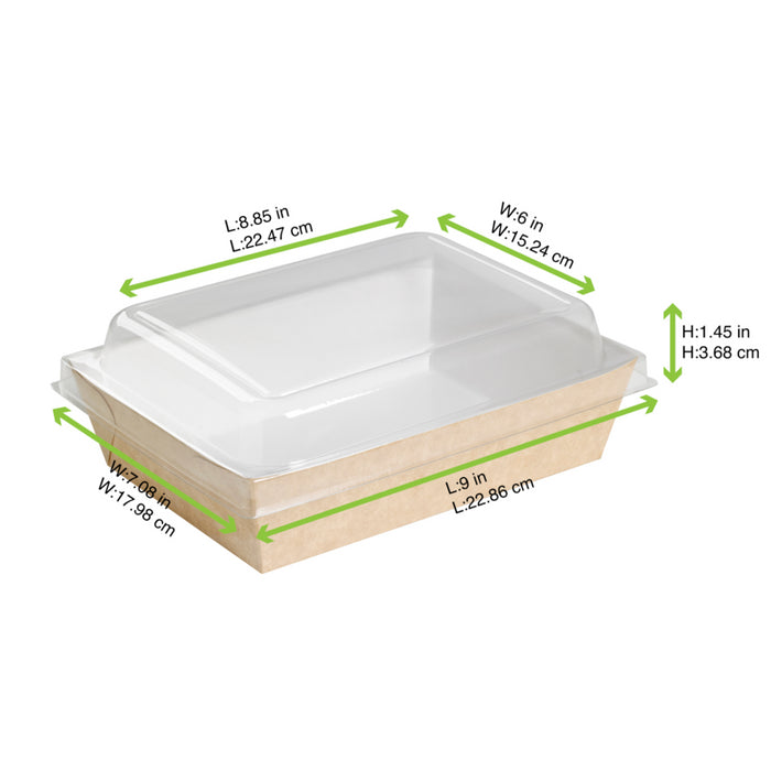 Tapa de cúpula rectangular de PET transparente 225x180mm A37mm - 20Uds