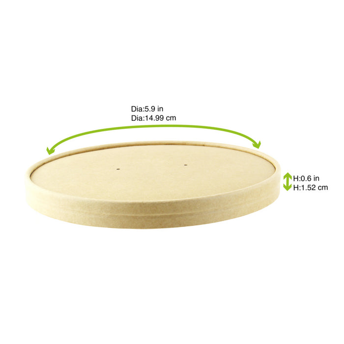 Tapa plana marrón de cartón kraft perforado para vapor Ø185mm - 45Uds