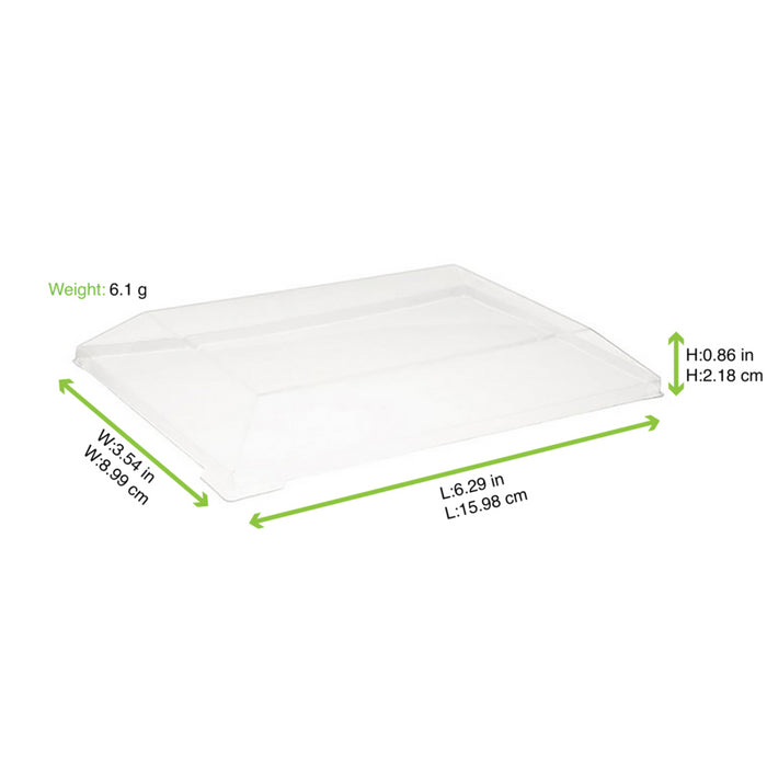 Tapa Samurai transparente PET para bandeja 160x90mm A22mm - 100Uds
