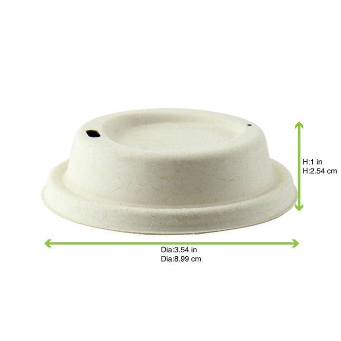Tapa cúpula marrón con pico vertedor de pulpa para bebida caliente Ø90mm - 100Uds
