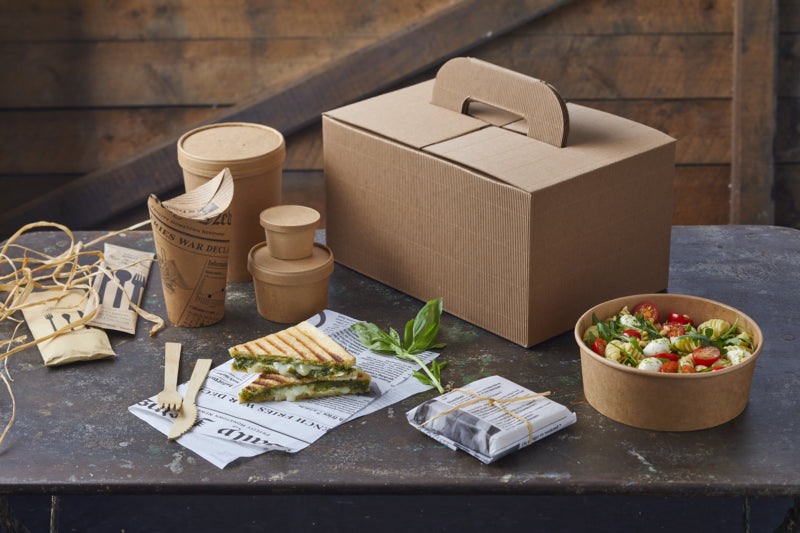 Ensaladera redonda multiusos BUCKATY cartón kraft 1560ml Ø185mm A82mm - 45Uds