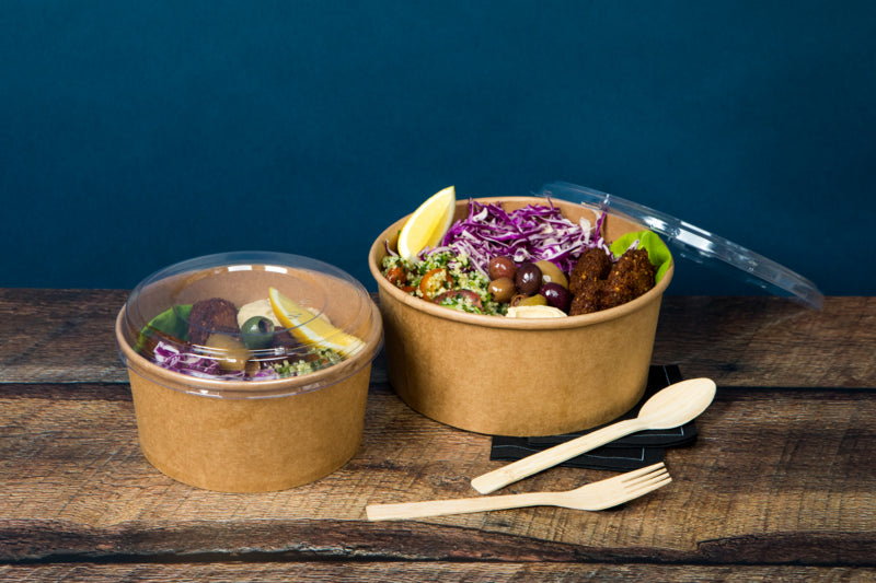 Ensaladera redonda multiusos BUCKATY cartón kraft 1560ml Ø185mm A82mm - 45Uds