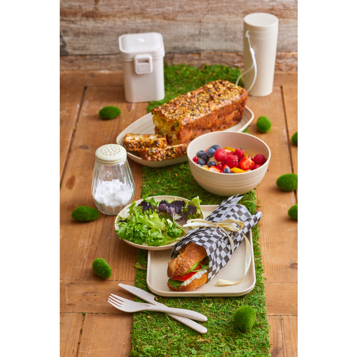 Kit de Cubiertos de caja Reutilizable Huskly (Cuchillo/Tenedor/Cuchara) Beige 210x55mm A250mm - 48Uds