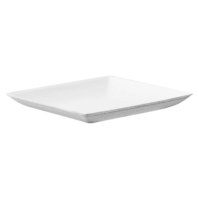 Plato cuadrado de pulpa blanco BioNchic 110x110mm - 100Uds