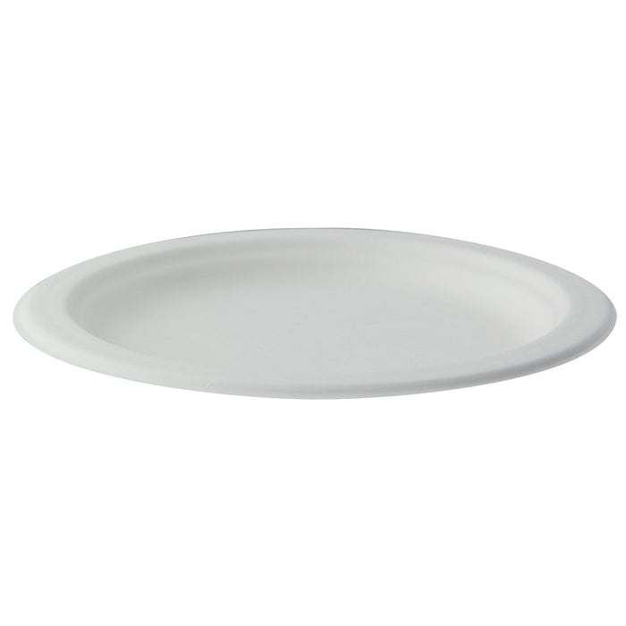 Plato redondo de caña de azúcar blanco Ø110mm - 125Uds