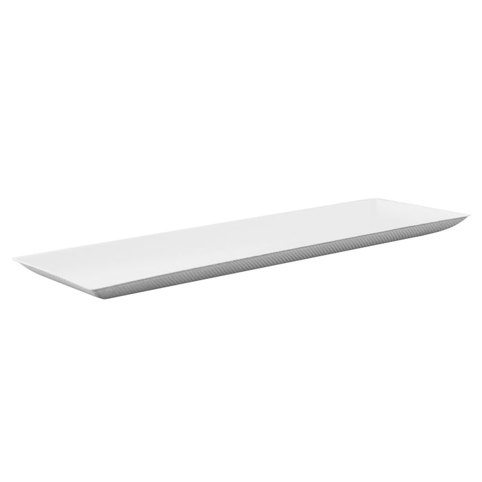 Plato rectangular de pulpa blanco BioNchic 270x90mm - 100Uds