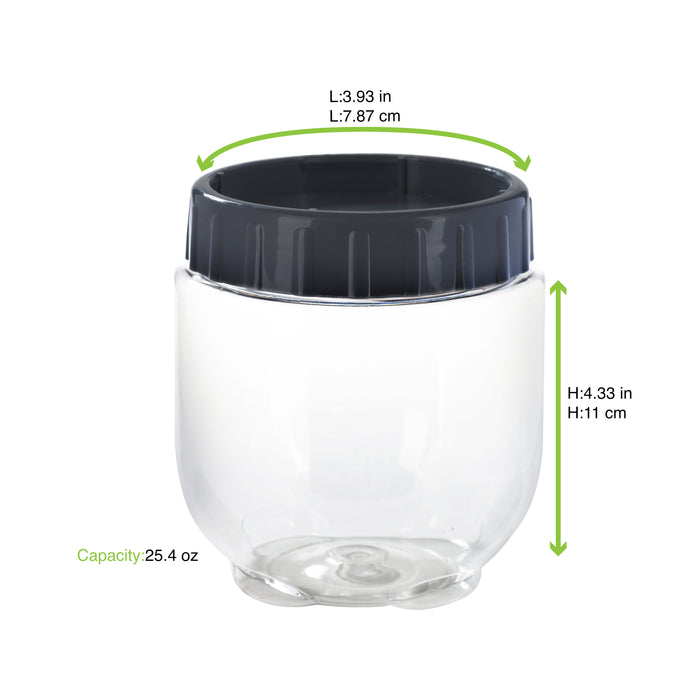 Tarro Bokolock PET reutilizable con tapa con clip, apilable 750ml A110mm - 24Uds