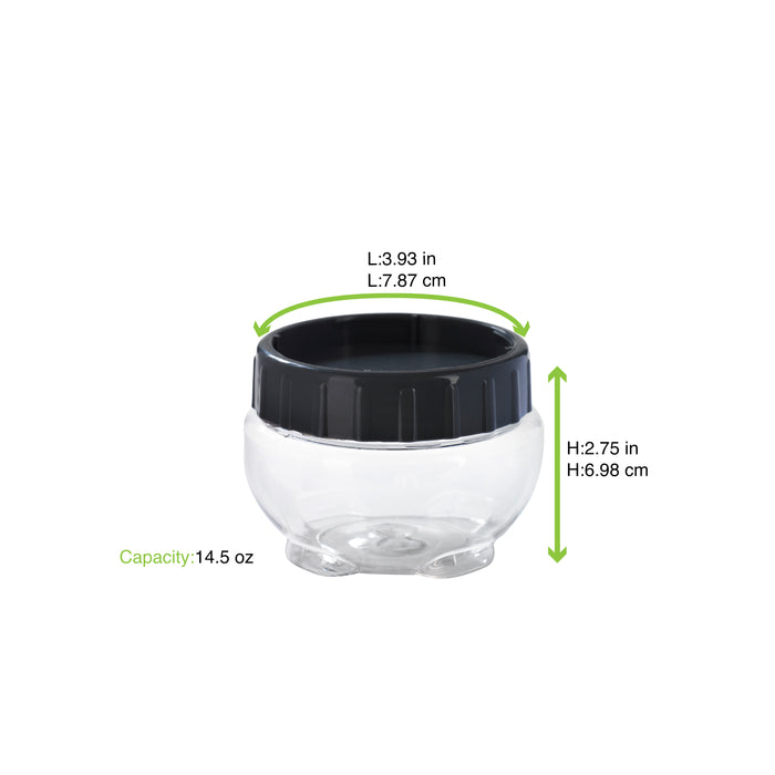 Tarro Bokolock PET reutilizable con tapa con clip, apilable 430ml A75mm - 36Uds