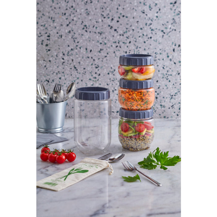 Tarro Bokolock PET reutilizable con tapa con clip, apilable 750ml A110mm - 24Uds