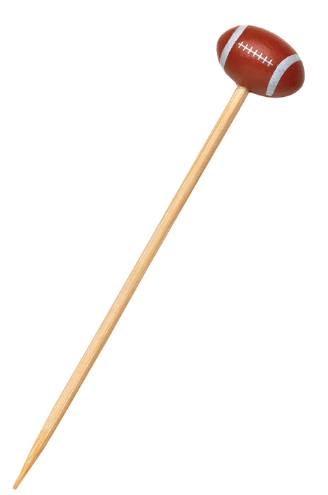 Pincho de bambú con decoración pelota de futbol americano A120mm - 100Uds
