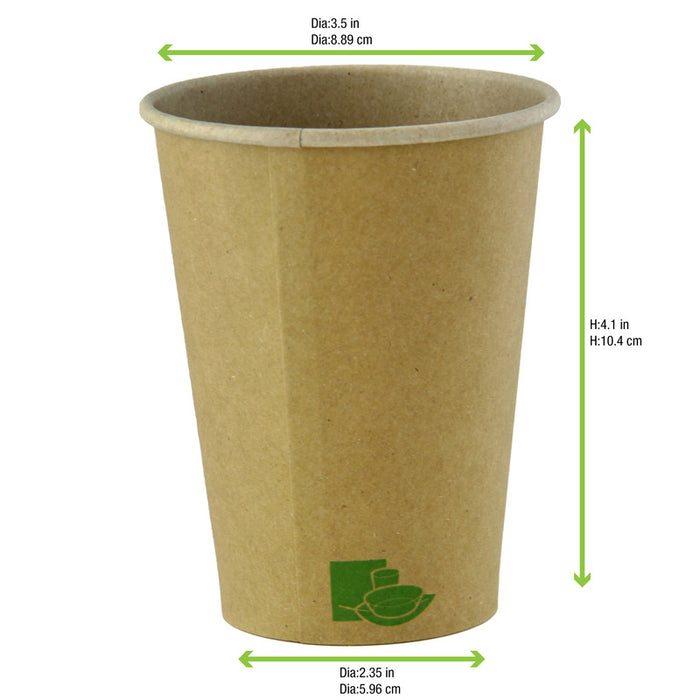 Vaso Zen de cartón kraft 340ml A110mm - 50Uds