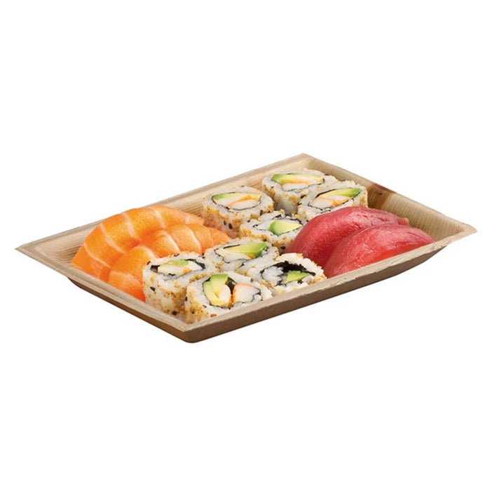 Plato rectangular de hoja de palmera 240x160mm A30mm - 6Uds