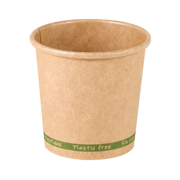 Vaso Zen de cartón kraft sin plástico, base agua 90ml A60mm - 50Uds