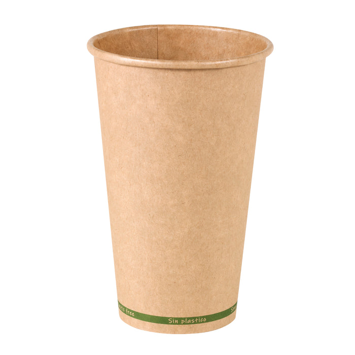 Vaso Zen de cartón kraft sin plástico, base agua 460ml A136mm - 50Uds