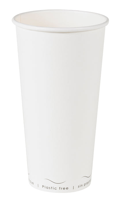 Vaso de cartón blanco Eden sin plástico, Base agua 590ml A161mm - 50Uds