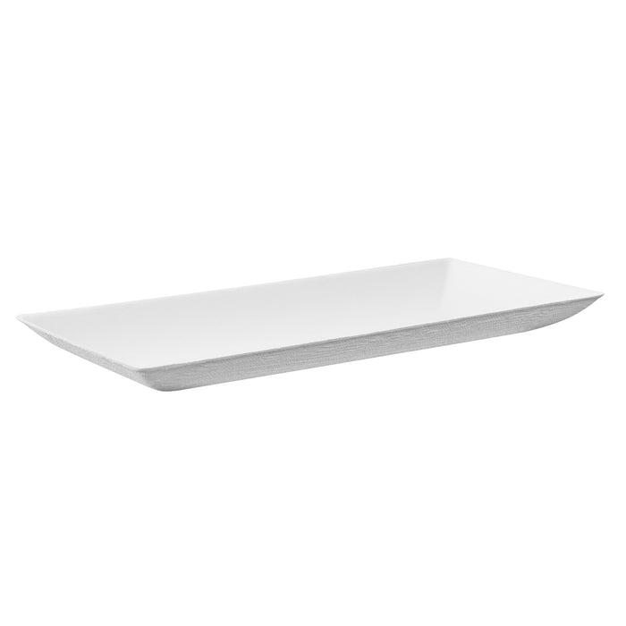 Plato rectangular de pulpa blanco BioNchic 180x90mm - 100Uds