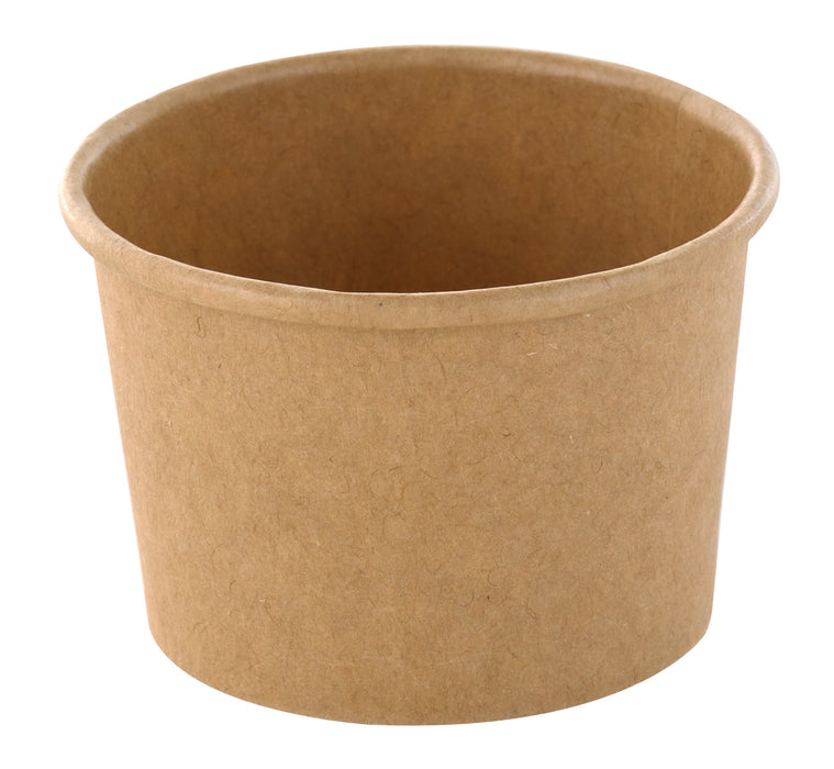 Tarrina caliente/frio en cartón kraft marrón sin plástico , Base agua 75ml A40mm - 50Uds