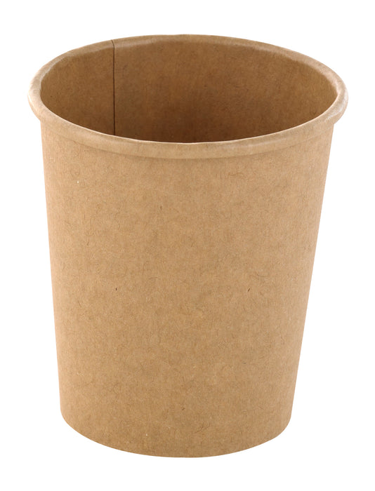 Tarrina caliente/frio en cartón kraft marrón sin plástico, Base agua 120ml A65mm - 50Uds