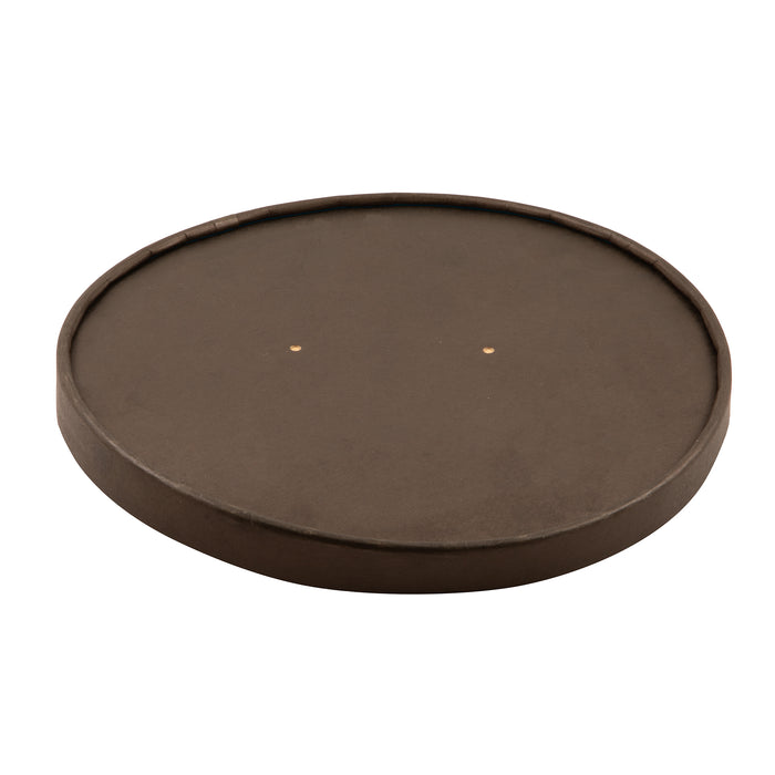 Tapa plana negra de cartón kraft perforado para vapor Ø185mm - 45Uds