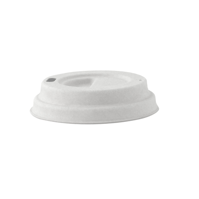 Tapa cúpula blanca con pico vertedor de pulpa para bebida caliente Ø62mm - 100Uds