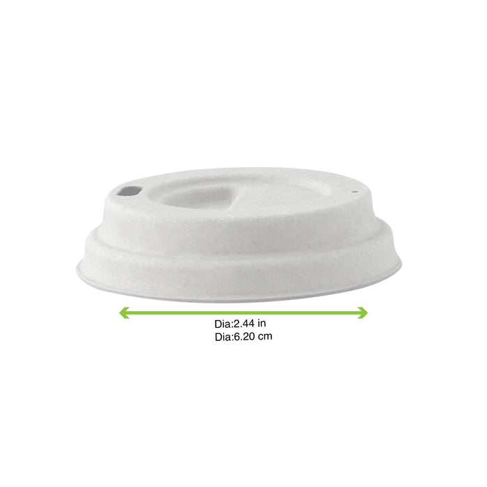 Tapa cúpula blanca con pico vertedor de pulpa para bebida caliente Ø62mm - 100Uds