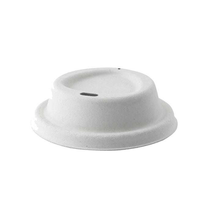 Tapa cúpula blanca con pico vertedor de pulpa para bebida caliente Ø80mm - 100Uds