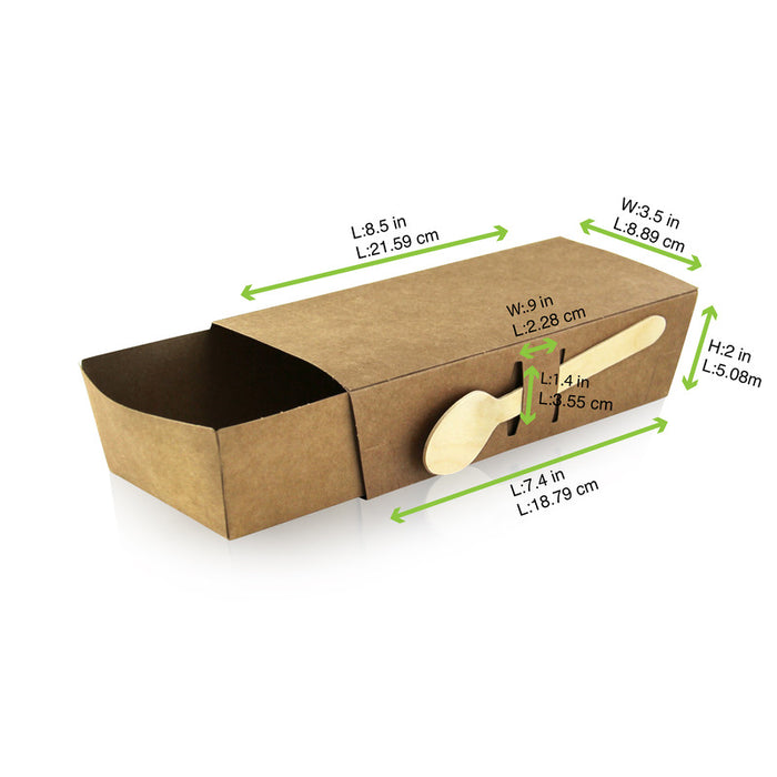 Tapa corredera de cartón marrón para caja de snacks 215x90mm A53mm - 50Uds