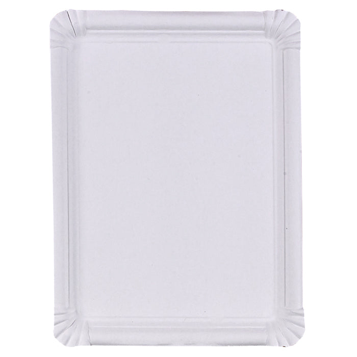 Plato rectangular blanco de cartón 270x200mm - 6Uds