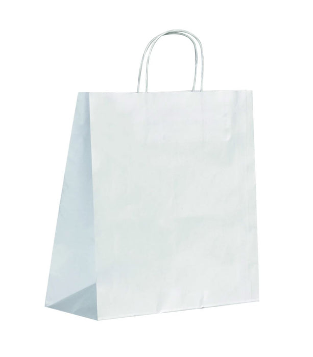 Bolsa de papel blanco con asas de cordel 280x120mm A310mm - 200Uds