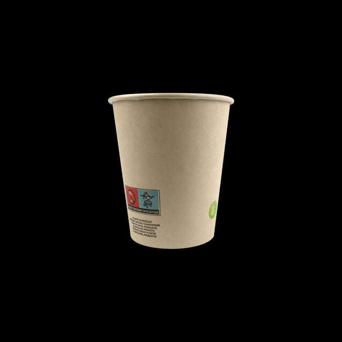 Vaso de cartón de fibra de bambú blanco con laminación PE 180ml A79mm - 50Uds