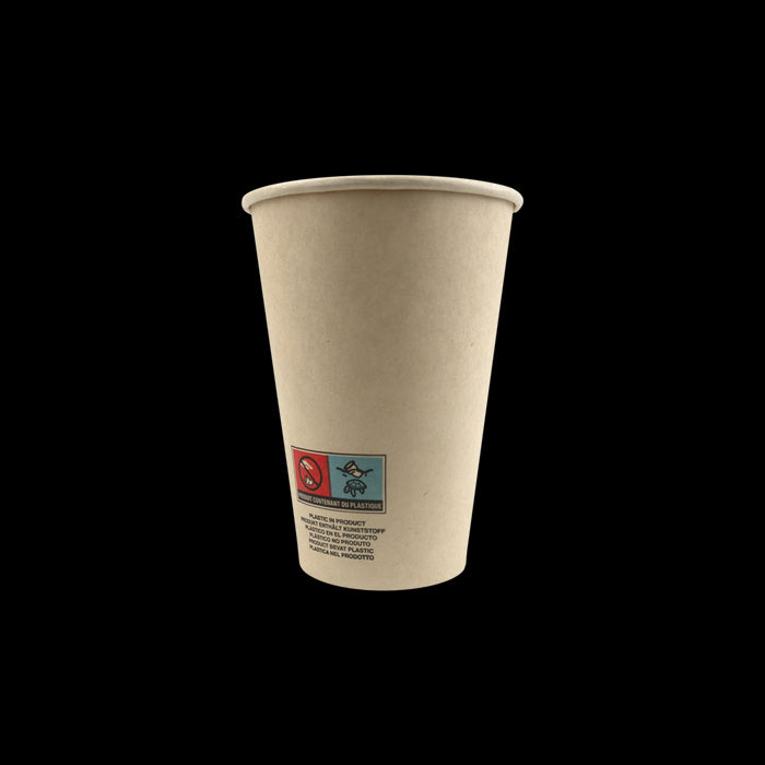 Vaso de cartón de fibra de bambú blanco con laminación PE 230ml A92mm - 50Uds