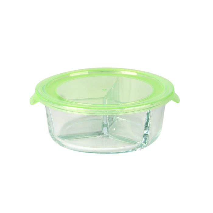 Bol de borosilicato COOK SHOW compartimentado + tapa de PP 930ml A66mm - 18Uds