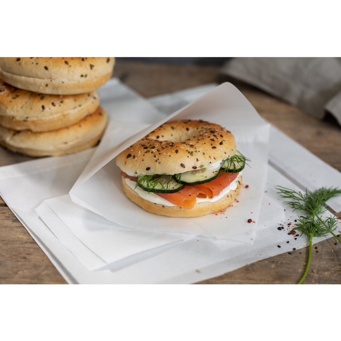 Bolsa de papel blanca antigrasa abierta por 2 lados 340x85mm - 1000Uds