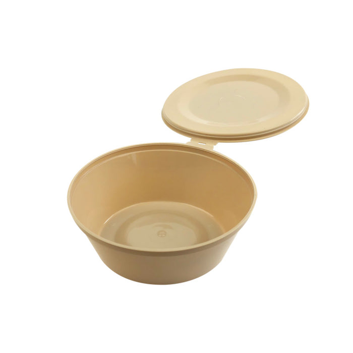 Cuenco reutilizable PP injectado beige con tapa transparente tapa 180ml Ø102mm A36mm - 100Uds