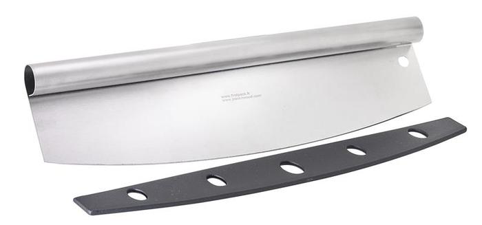 Cuchillo de pizza de acero inoxidable con estuche protector 355x100mm A25mm - 6Uds