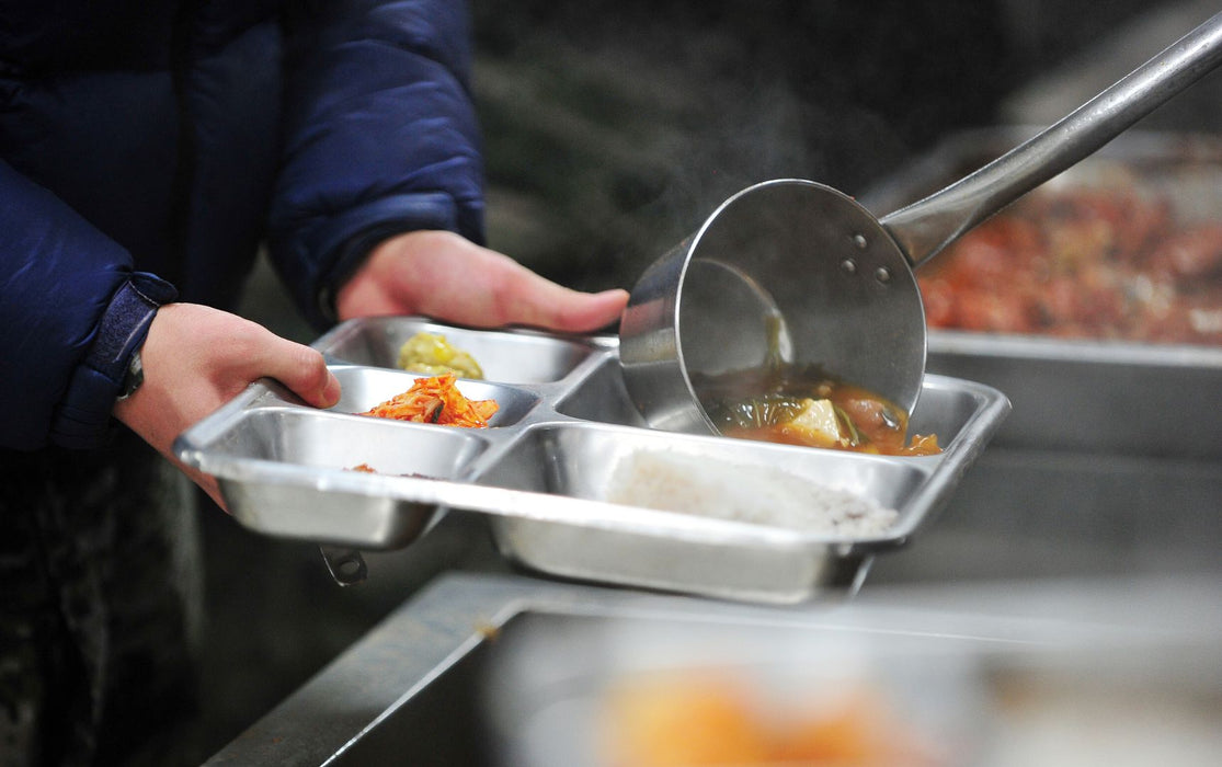 Noxtray Bandeja de acero inoxidable 4 compartimentos con tapa de pp 280x220mm A40mm - 10Uds